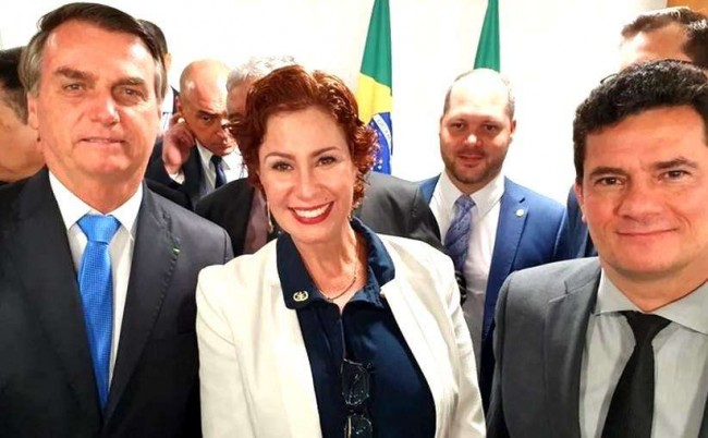 Jair Bolsonaro, Carla Zambelli e Sérgio Moro
