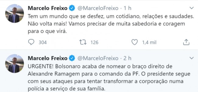 Publicações de Marcelo Freixo no Twitter