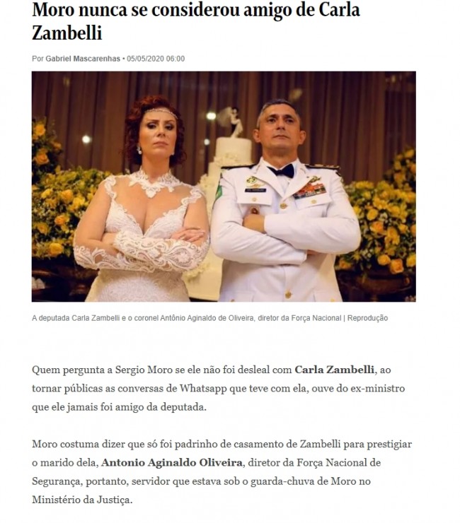 Matéria da coluna de Lauro Jardim, em O Globo