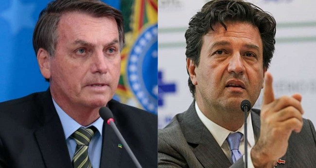Fotomontagem: Jair Bolsonaro e Luiz Henrique Mandetta
