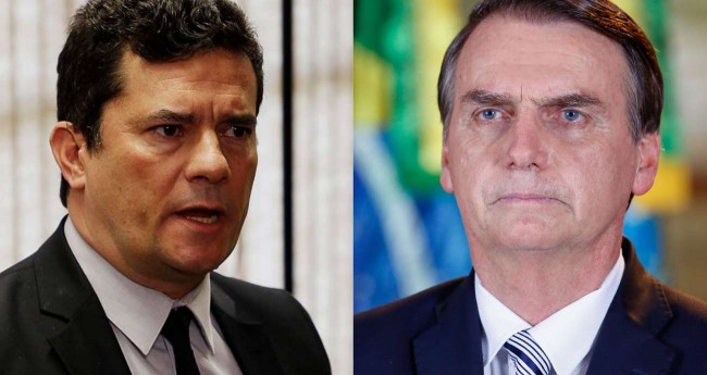 Fotomontagem: Sérgio Moro e Jair Bolsonaro