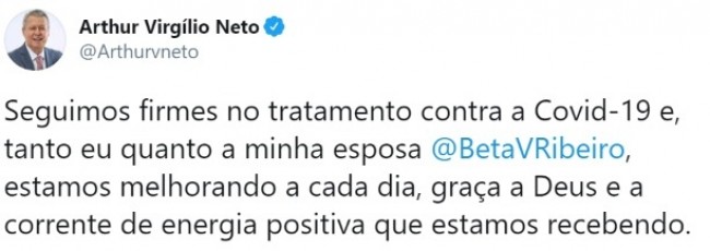 Publicação do Prefeito de Manaus no Twitter