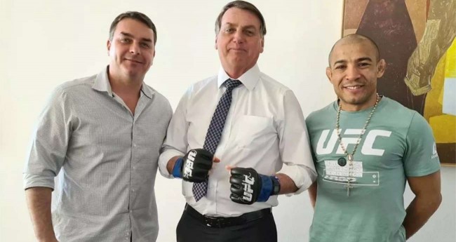Flávio Bolsonaro, Jair Bolsonaro e José Aldo