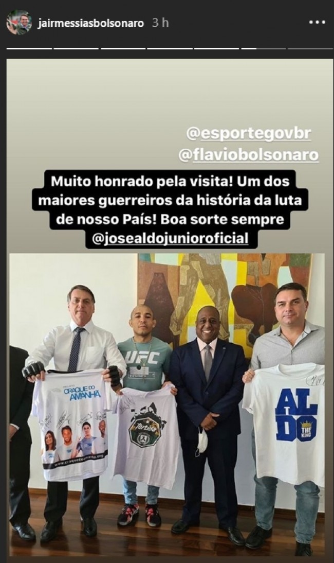 Publicação de Jair Bolsonaro no Instagram