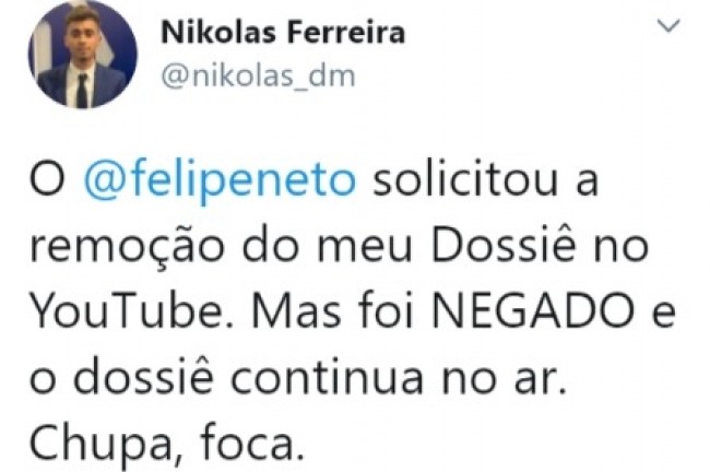 Publicação de Nikolas Ferreira no Twitter