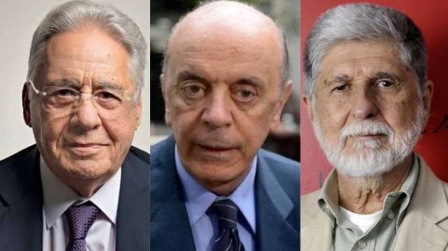 Fotomontagem: FHC, José Serra e Celso Amorim