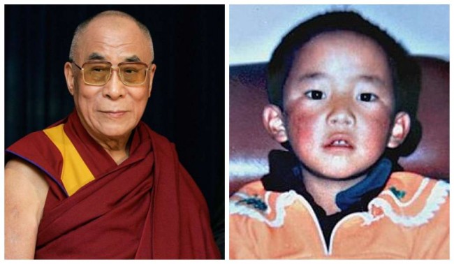 Dalai Lama e seu sucessor, quando era criança - Reprodução internet