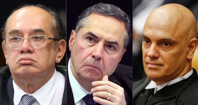 Gilmar Mendes, Luís Roberto Barroso e Alexandre de Moraes - Foto: Reprodução/SCO/STF