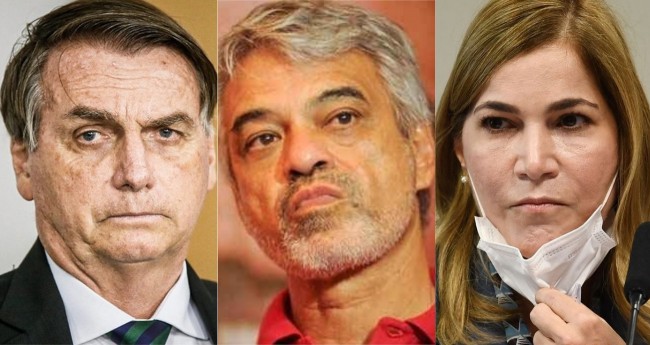 Jair Bolsonaro, Humberto Costa e Mayra Pinheiro - Foto: Isac Nóbrega/PR; Reprodução; Evaristo Esa