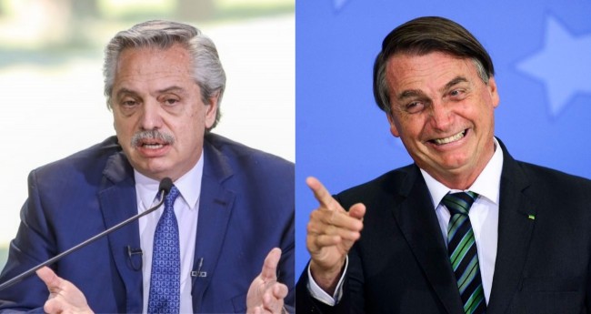 Presidente da Argentina, Alberto Fernandez e Jair Bolsonaro (reprodução)