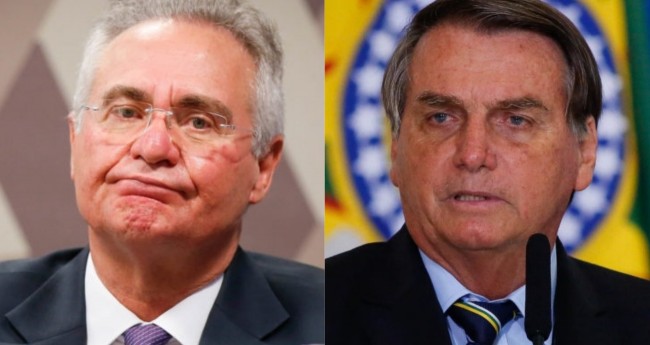 Renan Calheiros e Jair Bolsonaro (reprodução)