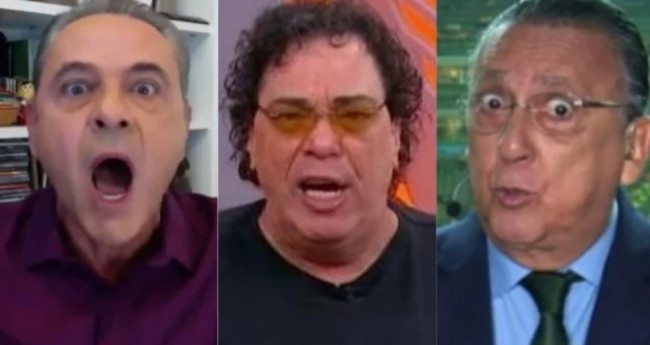 Luís Roberto, Walter Casagrande e Galvão Bueno - Foto: Reprodução/TV Globo