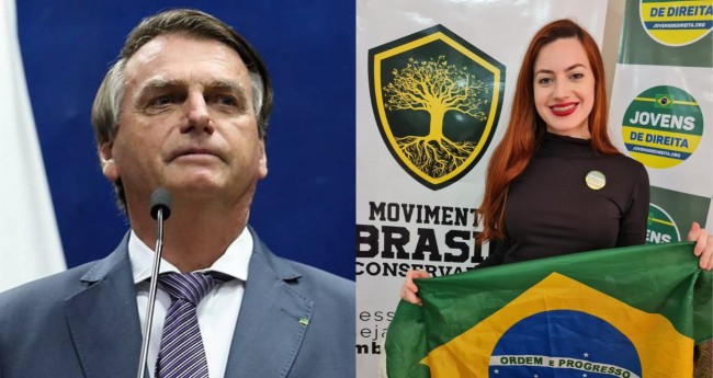 Jair Bolsonaro e Jéssica Severin - Foto: Reprodução