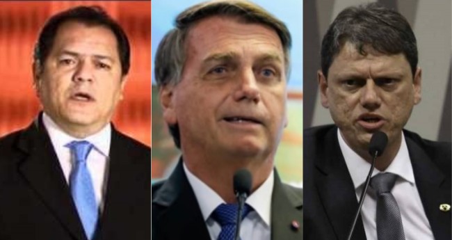 Bebeto Haddad, Jair Bolsonaro e Tarcísio de Freitas - Foto: Reprodução