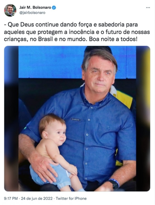 Reprodução Rede Social - presidente Jair Bolsonaro