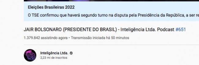 Entrevista de Bolsonaro ao Inteligência Ltda.