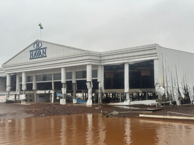 Loja da Havan inundada pela enchente em Lajeado (RS)