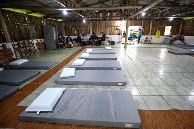 Abrigos  preparados pela Prefeitura de Porto Alegre para receber vítimas das enchentes