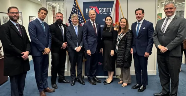 Deputados brasileiros e o senador americano Rick Scott - Reprodução internet