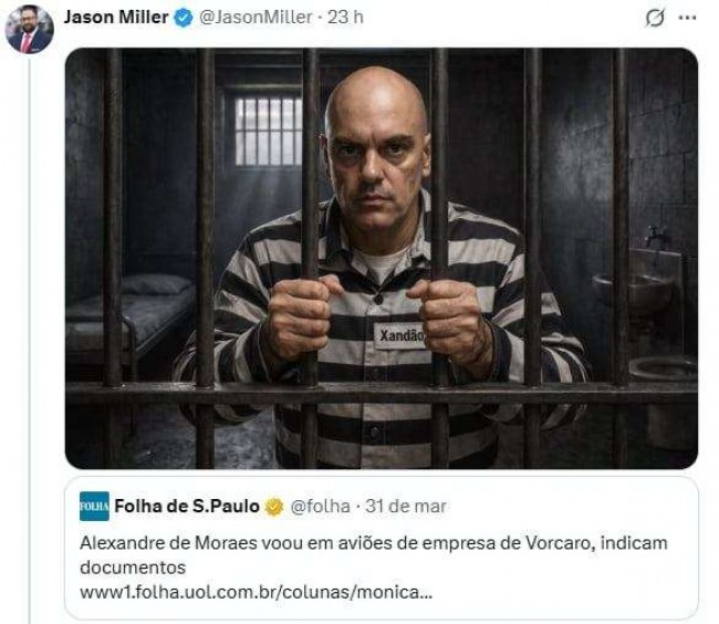 Publicação de Jason Miller nas redes sociais
