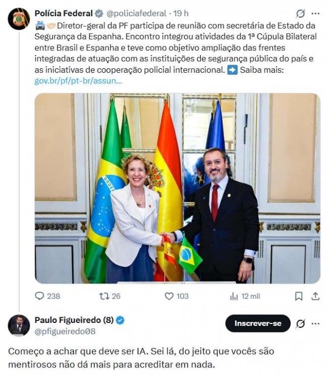 Comentário de Paulo Figueiredo sobre Andrei Rodrigues