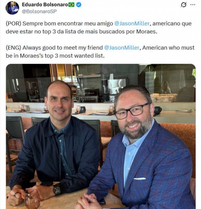 Eduardo Bolsonaro e Jason Miller