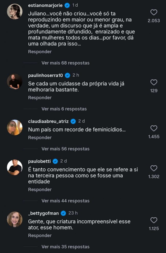 Reações ao projeto de Juliano Cazarré