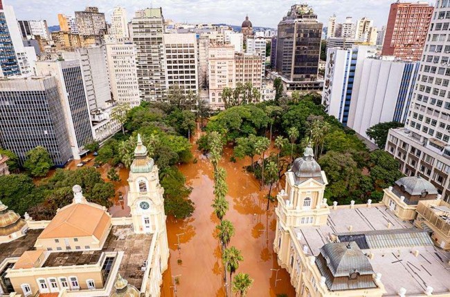 Rio Grande do Sul arrasado pelas chuvas em 2024 - Reprodução internet