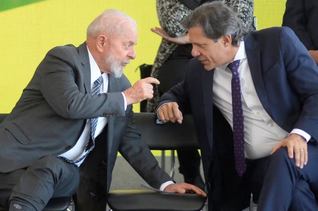 Lula e Fernando Haddad, ministro da Fazenda – Reprodução internet